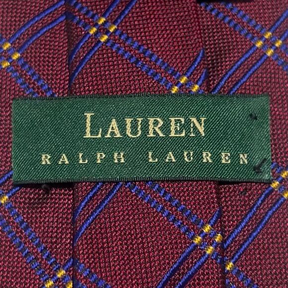 2for25 Ralph Lauren Silk Hand-Finished Men’s Tie Red Embroidered Preppy Designer - Picture 5 of 9